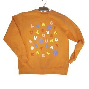 Harry Styles 2022 Love On Tour “Love Soup” Sweatshirt Womens XL Orange Crewneck